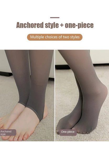 Women’s Fleece Leggings – Sexy Translucent Slim Pantyhose, Elastic Winter Warm Thermal Tights