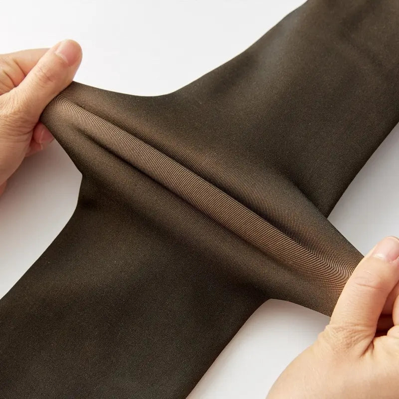 Women’s Fleece Leggings – Sexy Translucent Slim Pantyhose, Elastic Winter Warm Thermal Tights
